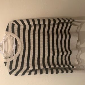 Black and off white striped Sweater